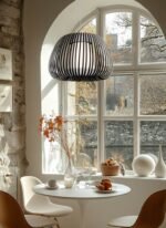 Lámpara Colgante Policarbonato Negro foto en uso