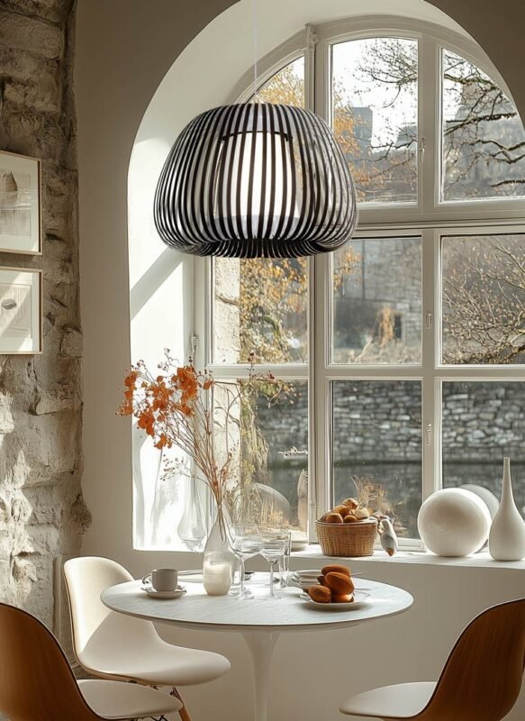 Lámpara Colgante Policarbonato Negro foto en uso