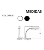 Velador de Apoyo Flip Negro - Led 7W - Image 3