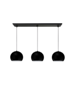 Colgante Triple Negro con Pantallas Metálicas - LCB22/3