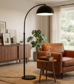 ARCO INTER NEGRO – Lámpara de Pie Telescópica con Pantalla Metálica - Image 2