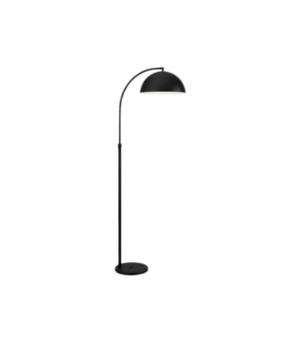 ARCO INTER NEGRO – Lámpara de Pie Telescópica con Pantalla Metálica