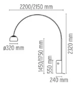 GOAL BL – Lámpara de Pie Arco con Base de Mármol Blanco - Image 3