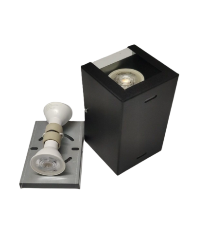 CUBO 2 BIDIRECCIONAL – Aplique de Pared 2 Luces GU10 Negro
