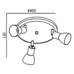 PROMO C208/3R NM – Aplique de Pared 3 Luces GU10 Níquel Mate - Image 3