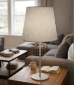 VE7400-01 CH – Velador Metálico con Pantalla de Tela - Image 2