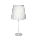 VE7400-01 BL – Velador Metálico Blanco con Pantalla de Tela