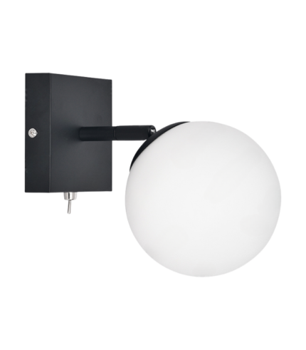 BUDA 1 NG – Aplique de Pared Negro con Cabezal Móvil