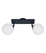 BUDA 2 NG – Aplique de Pared Negro Doble con Cabezal Móvil
