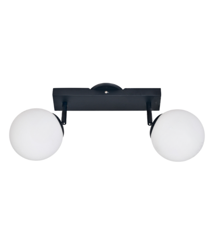 BUDA 2 NG – Aplique de Pared Negro Doble con Cabezal Móvil