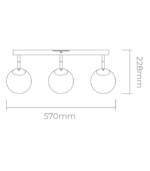 BUDA 3 NG – Aplique de Pared Negro Triple con Cabezal Móvil - Image 3