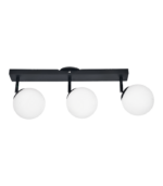 BUDA 3 NG – Aplique de Pared Negro Triple con Cabezal Móvil