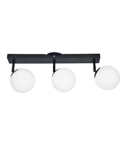 BUDA 3 NG – Aplique de Pared Negro Triple con Cabezal Móvil