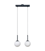 CIRO 2 NG – Colgante Doble Negro con Tulipas Opalinas