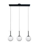 CIRO 3 NG – Colgante Triple Negro con Tulipas Opalinas