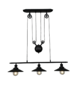 DEPOT NG – Colgante Industrial Negro de 3 Luces