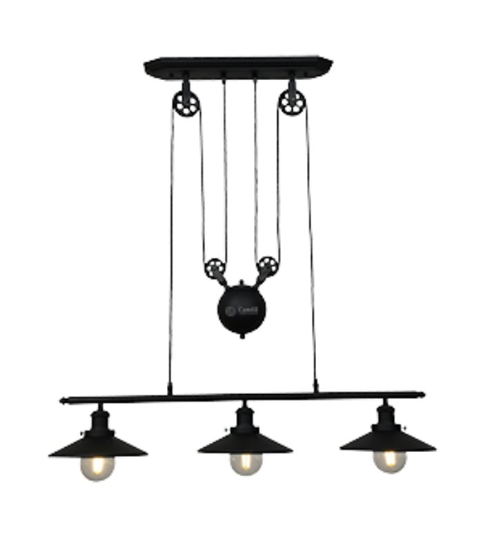DEPOT NG (2) DEPOT NG – Colgante Industrial Negro de 3 Luces - Image 1