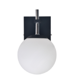 FIORE 1 NG – Aplique de Pared Negro con Tulipa Opalina