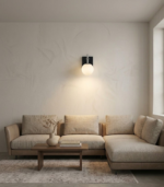 FIORE 1 NG – Aplique de Pared Negro con Tulipa Opalina - Image 2