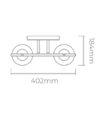 FIORE 2 NG – Aplique de Pared Negro Doble con Tulipas Opalinas - Image 3