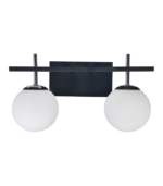 FIORE 2 NG – Aplique de Pared Negro Doble con Tulipas Opalinas