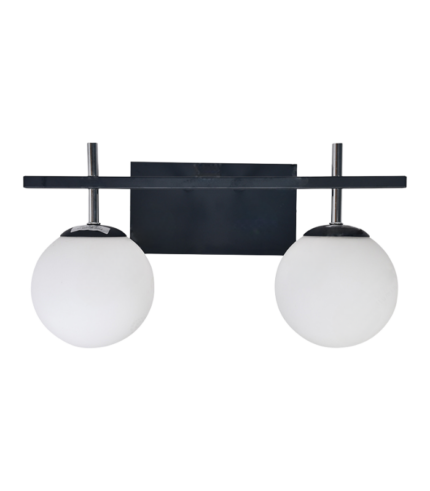 FIORE 2 NG – Aplique de Pared Negro Doble con Tulipas Opalinas