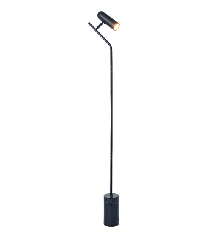 PILO PILO – Lámpara de Pie Industrial Negro Mate con Base de Mármol - Image 1
