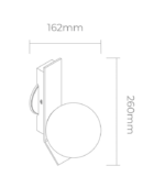 SOLO BL – Aplique de Pared Blanco con Tulipa de Vidrio - Image 2