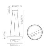 TITAN COLG NG y OA 30 – Colgante LED Negro y Oro Antiguo 30W - Image 2