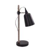 VINICIO NG – Velador Negro con Detalles en Madera Natural