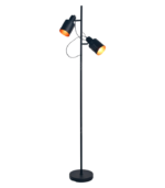 DUPLEX – Lámpara de Pie Negro Mate con Doble Foco Orientable