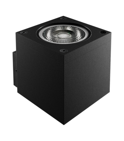 KALU 2.0 C UNI NEGRO – Aplique Cuadrado Unidireccional GU10