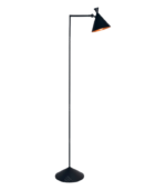 NOVEN – Lámpara de Pie Minimalista Negro Mate con Cabezal Orientable