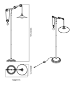 PESCA – Lámpara de Pie Industrial con Sistema de Poleas - Image 3